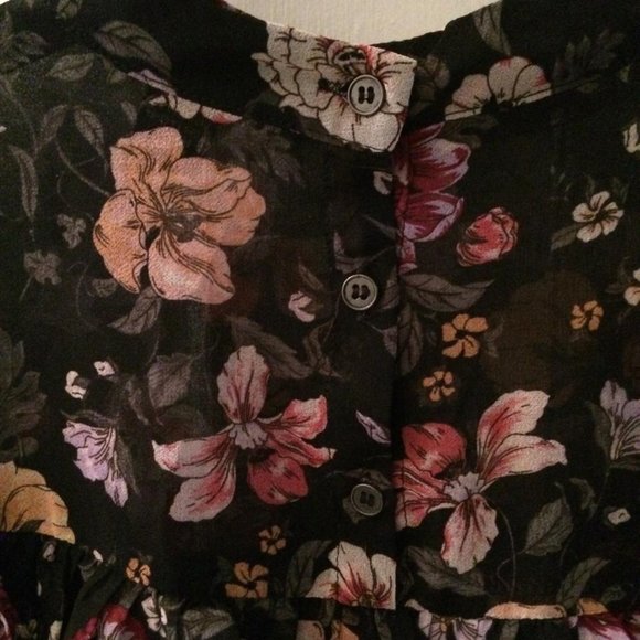 Forever 21 Sheer Frill Floral Blouse - Picture 5 of 5